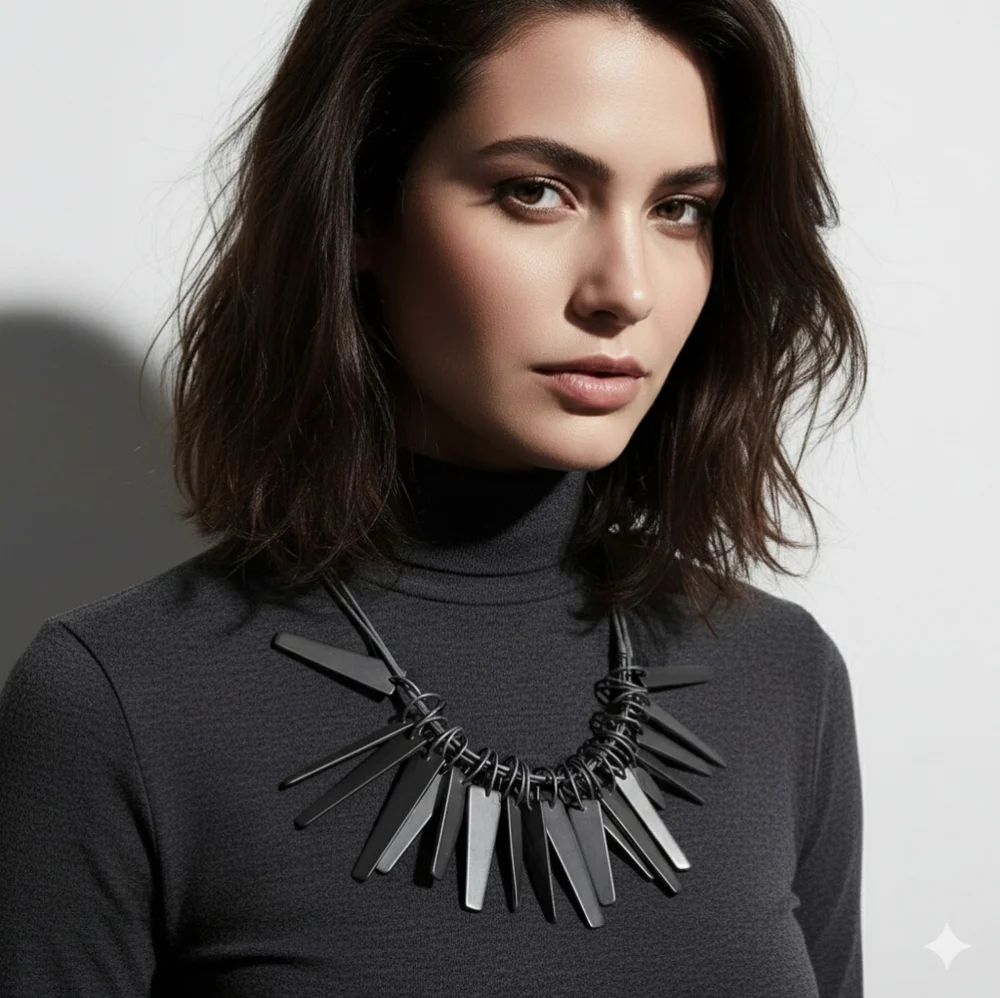 Modern Industrial Style Statement Necklace